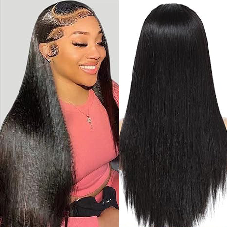 250% Density Double Drown Straight 13x4 HD Lace Front Wigs 100 Unprocessed Vigin Human Hair Pre Plucked With Baby Hair Bleached Knots