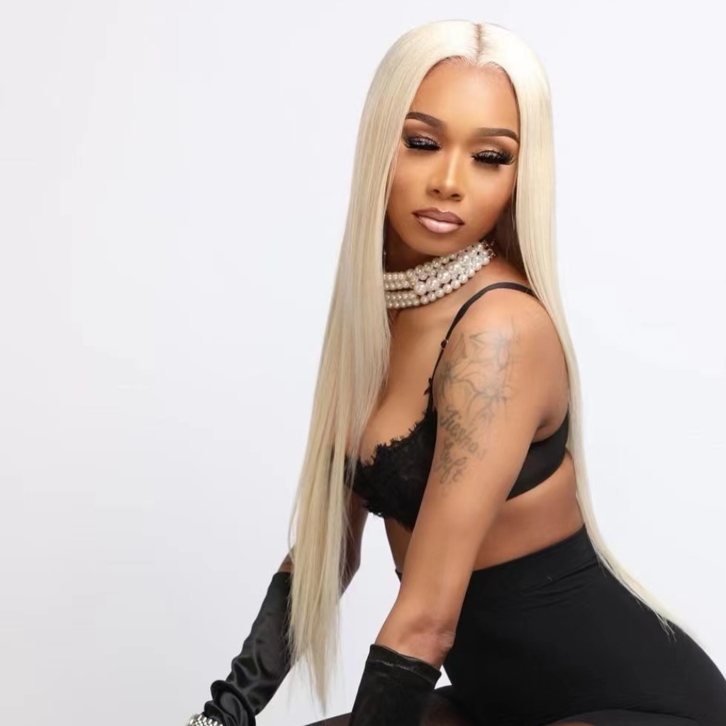 13x6 HD Transparent Lace Front Wig Human Hair Straight Blonde Lace Front Wigs Human Hair Pre Plucked 180% Density