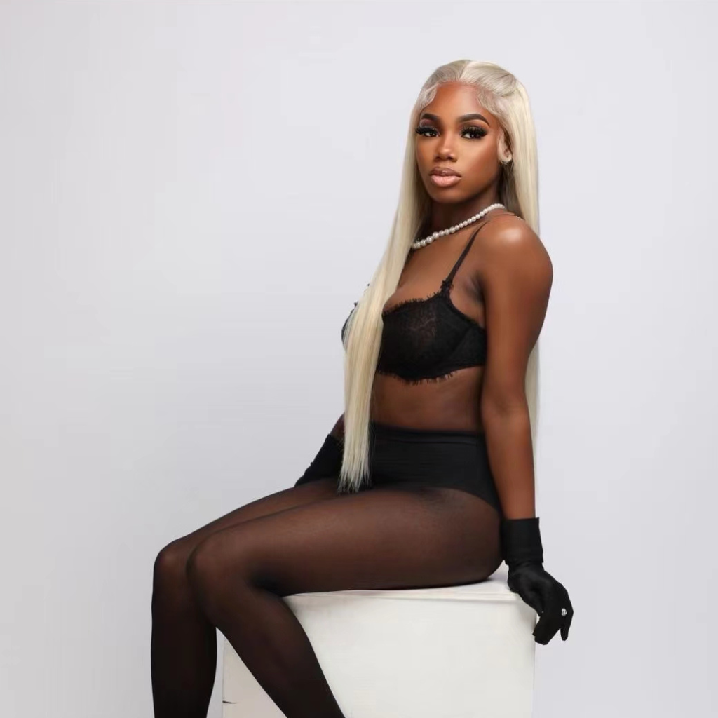13x6 HD Transparent Lace Front Wig Human Hair Straight Blonde Lace Front Wigs Human Hair Pre Plucked 180% Density