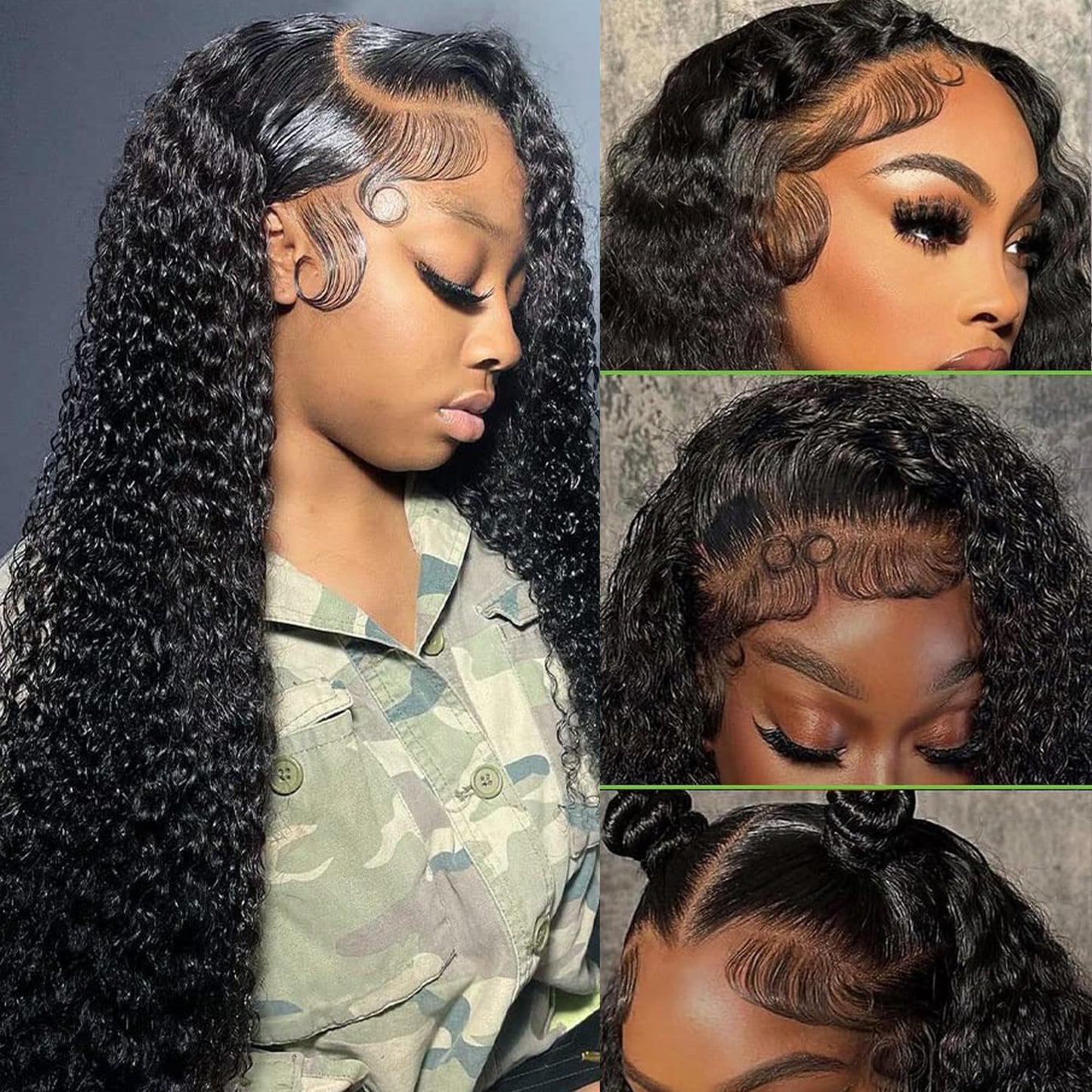 Curly Lace Front Wig Human Hair 13x4 HD Transparent Lace Frontal Wig Curly Hair 180 Density Pre Plucked With Baby Hair Free Part kinky Curly Wigs Human Hair For Black Women Natural Color