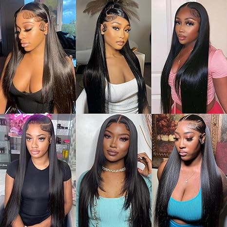 250% Density Double Drown Straight 13x4 HD Lace Front Wigs 100 Unprocessed Vigin Human Hair Pre Plucked With Baby Hair Bleached Knots