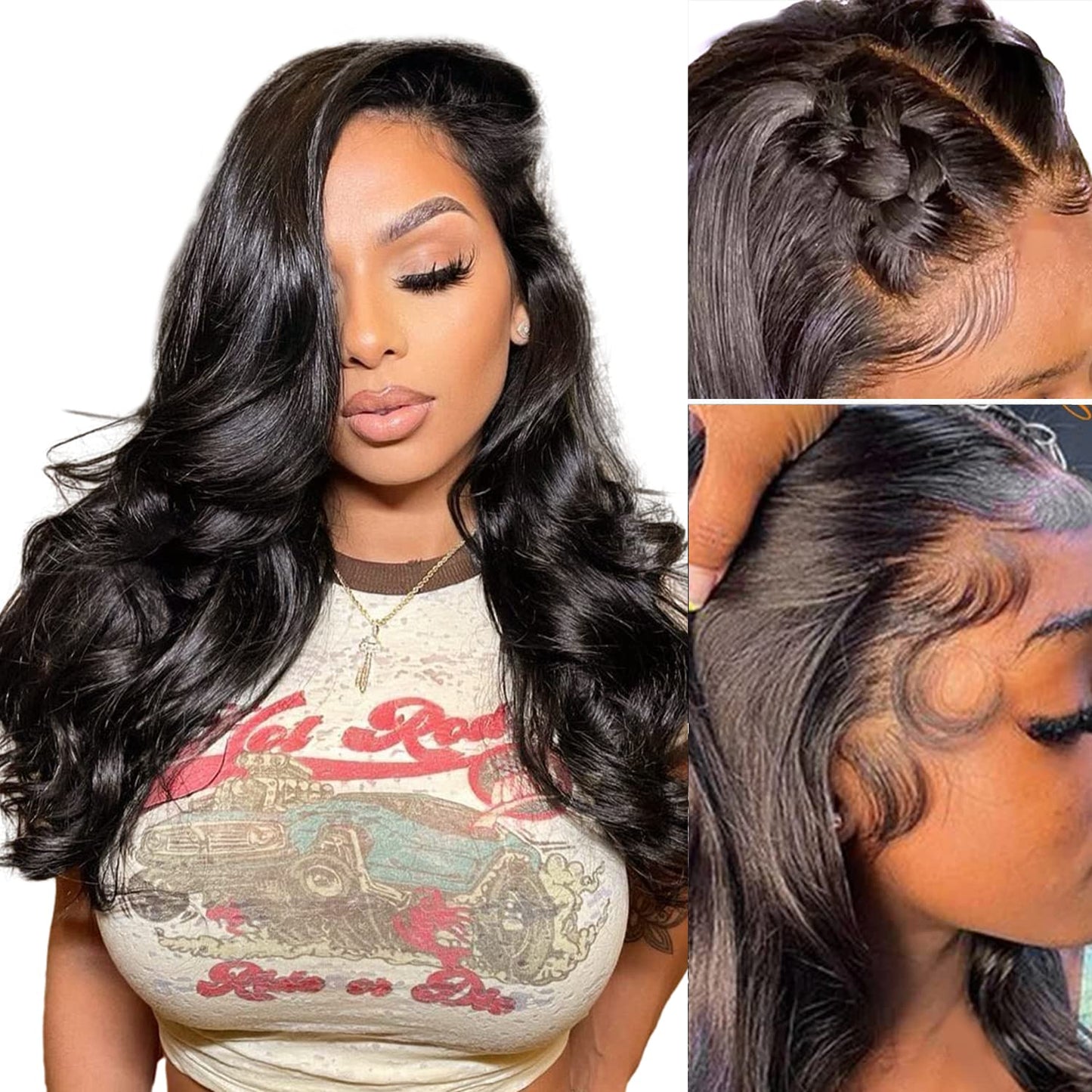 FASCARA 220% High Density HD Transparent Lace Front Wigs Human Hair Body Wave 13x4 Frontal Wigs Human Hair Pre Plucked with Baby Hair 10A Full and Thick Human Hair Wigs for Black Women