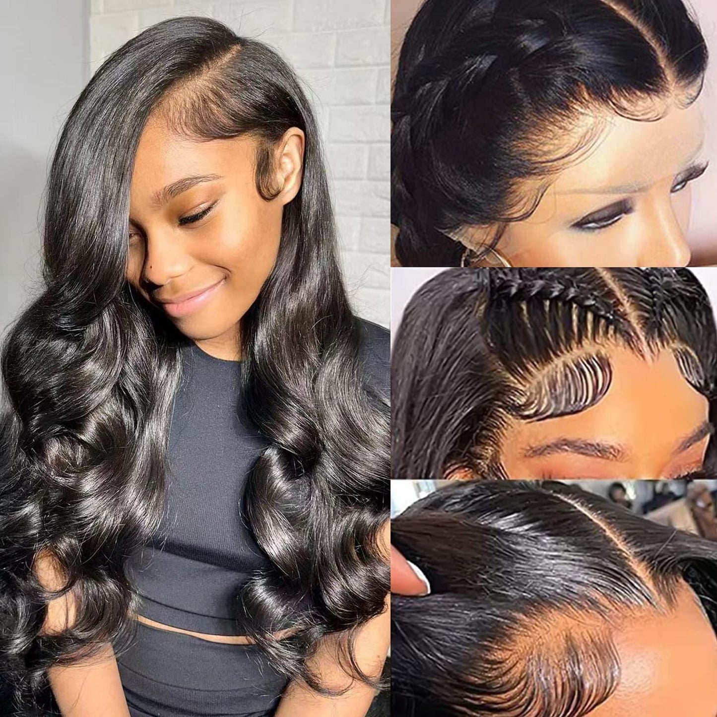 FASCARA 220% High Density HD Transparent Lace Front Wigs Human Hair Body Wave 13x4 Frontal Wigs Human Hair Pre Plucked with Baby Hair 10A Full and Thick Human Hair Wigs for Black Women