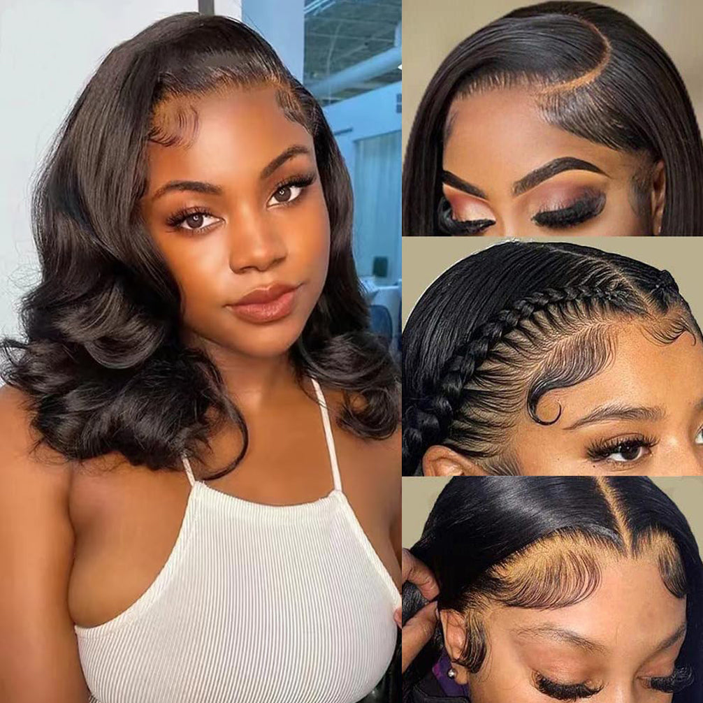 Fascara Loose wave  13x4 HD Lace Front Wigs Human Hair Pre Plucked 180% Density bob wig