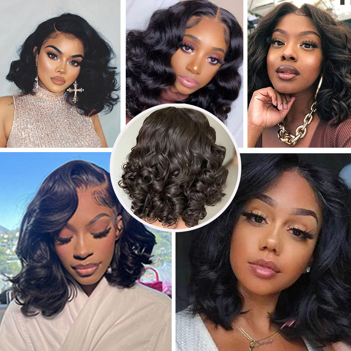 Fascara Loose wave  13x4 HD Lace Front Wigs Human Hair Pre Plucked 180% Density bob wig