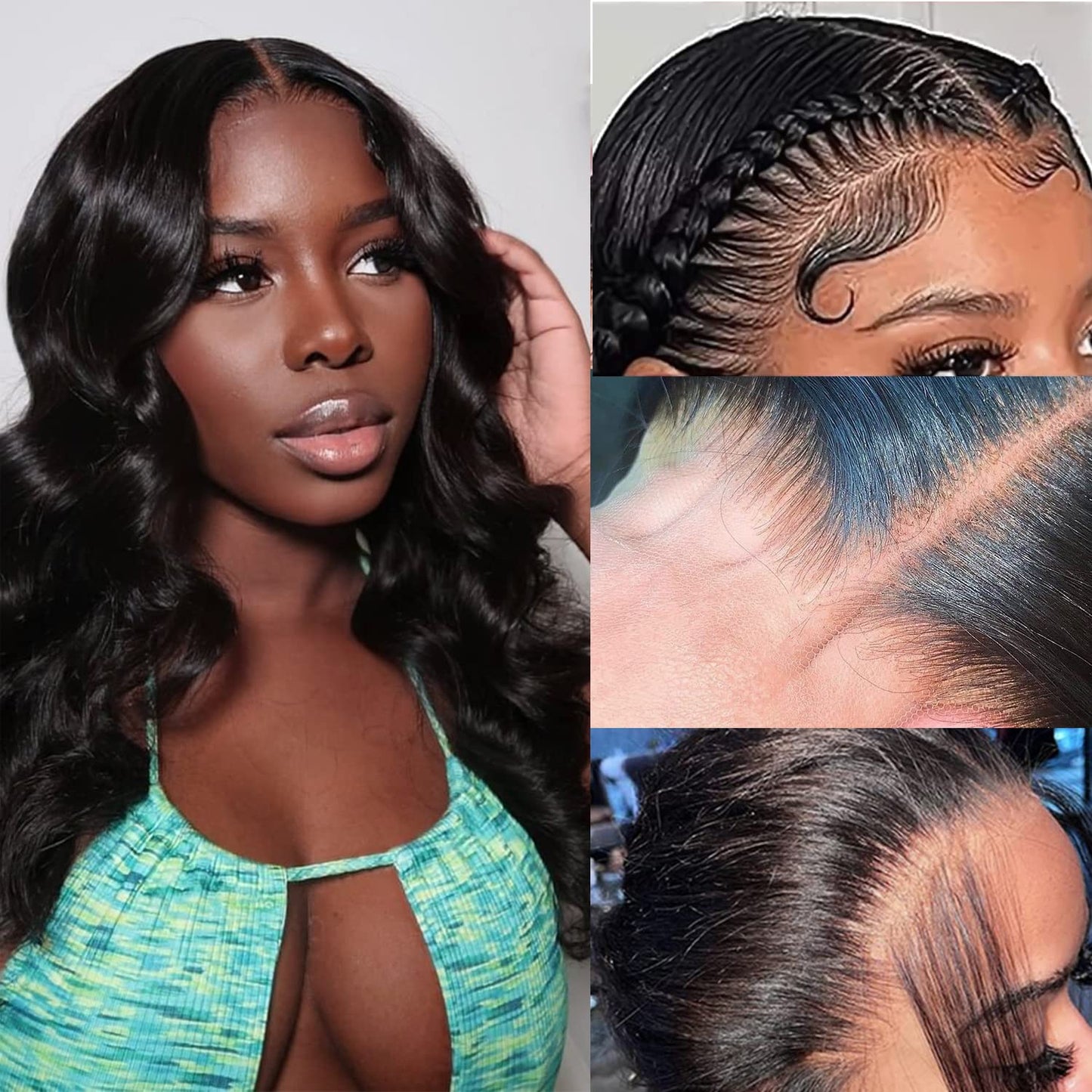 FASCARA 220% High Density HD Transparent Lace Front Wigs Human Hair Body Wave 13x4 Frontal Wigs Human Hair Pre Plucked with Baby Hair 10A Full and Thick Human Hair Wigs for Black Women